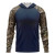 Custom Mossy Oak Men's 4.4 oz. Polyester Interlock Raglan Hooded T-Shirt - MO Country DNA -Navy Front View 