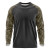 Custom Mossy Oak Men's 4.4 oz. Polyester Interlock Raglan Long Sleeve T-Shirt - Mo Bottomland-Charcoal Front View 