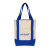 Custom Mini TJ Canvas Tote Bag - Blue Front View 