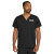Custom Wink Unisex WorkFlex Chest Pocket V-Neck Top - Black Front View 