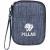 Custom THE GOODS Navy Heather Recycled Travel Wallet - Heather Navy Front View 