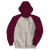 Custom Adult Fleece Colorblock Baseball Hoodie - Emb - Burgundy Front View 