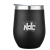 Custom Cruise Stainless Steel Wine Tumbler 12 oz - Black Front View 