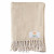 Custom Regen RPET Woven Throw Blanket - Tan Natural Front View 