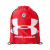 Custom Under Armour Ozsee Sackpack Drawstring Bag - Red Steel Front View