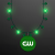 Custom Shamrock String Light Necklace with Green Medallion