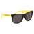 Rubberized Promotional Sunglasses with Business Logo - Black/yellow