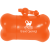 Custom Black Bone Shaped Pet Waste Bag Dispenser - Orange