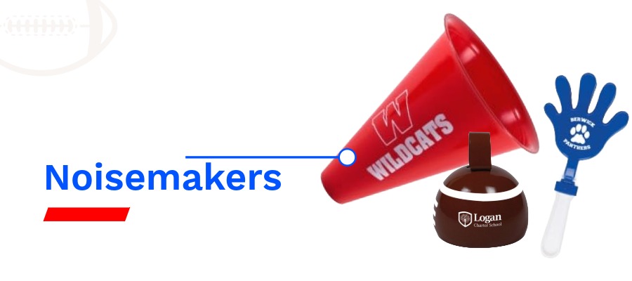 Have fun with promotional noisemakers while watching the game