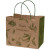 Custom Multi-Sided Full Color Natural Shopper Paper Bag - Green Handle - 8.5" x 7.25" x 5"