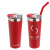 Custom NAYAD Trouper 22 oz Stainless Double-wall Tumbler with Straw - Red