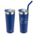 Custom NAYAD Trouper 22 oz Stainless Double-wall Tumbler with Straw - Navy Blue 