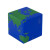 Custom Earth Cube Shape Stress Ball - Blue Side View