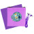 Custom Colorful RPET Ear Bud & Cloth Set - Purple 