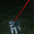 Custom Rechargeable LED Light-Up Dog Leash - Red - In Use