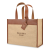 Custom Out of The Woods Jute Trim Box Tote - Natural Side View 