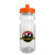 Custom Wheely 24 oz Transparent Bike Bottle w/Push-Pull Lid - Orange