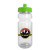 Custom Wheely 24 oz Transparent Bike Bottle w/Push-Pull Lid - Lime Green
