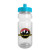 Custom Wheely 24 oz Transparent Bike Bottle w/Push-Pull Lid - Cyan