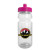 Custom Wheely 24 oz Transparent Bike Bottle w/Push-Pull Lid - Hot pink