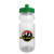 Custom Wheely 24 oz Transparent Bike Bottle w/Push-Pull Lid - Green