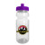 Custom Wheely 24 oz Transparent Bike Bottle w/Push-Pull Lid - Violet