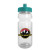 Custom Wheely 24 oz Transparent Bike Bottle w/Push-Pull Lid - Teal