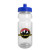Custom Wheely 24 oz Transparent Bike Bottle w/Push-Pull Lid - Royal Blue