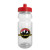 Custom Wheely 24 oz Transparent Bike Bottle w/Push-Pull Lid - Red