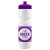 Custom Cyclo-Cross 28 oz Bike Bottle - White w/Push-Pull Lid - White with Violet
