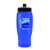 Custom Pedal Pusher 27 oz Recycled Transparent Contour Bottle w/Push-Pull Lid - Transparent Blue