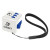 Customizable Fidget Fun Cube Stress Toy with Logo - White with royal blue