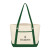 Custom Medium Cotton Canvas Sailing Tote - Forest Green 