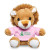Custom Plush Lion with Customized T-Shirt - 7" Stuffed Animal - Pink