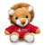 Custom Plush Lion with Customized T-Shirt - 7" Stuffed Animal - Red