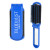 Custom Kwik-Fix Folding Brush with Mirror - Blue