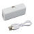 Custom Stay Powered 1200 mAh Power Bank with Type-C Tip - White USB Cable View 
