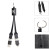 Custom Multi-Charge Cables With Round Carabiner - Black with silver
