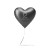 Custom 18" Heart-shaped Mylar Balloon 1 COLOR 1 SIDE - Silver 
