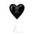 Custom 18" Heart-shaped Mylar Balloon 1 COLOR 1 SIDE - Black 