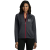 Custom Women's Brushed Back Micro-Fleece Full-Zip Jacket - Dark Grey/Sport Red