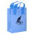8 x 11 Clear Frosted Shopping Bag with Gusset - Foil Stamp - blue