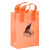8 x 11 Clear Frosted Shopping Bag with Gusset - Foil Stamp - Tangerine