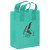 8 x 11 Clear Frosted Shopping Bag with Gusset - Foil Stamp - Teal