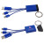 Custom Triplet 3-in-1 Charging Cable with Screen Cleaner - Blue 