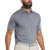 Custom FootJoy Mens Solid Lisle Performance Golf Polo - Heather Dark Charcoal with Model Front view