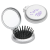 Custom Travel Disk Brush & Mirror - Silver 