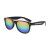 Custom Iconic Black Frame with Mirror Lens Sunglasses - Rainbow/Black 