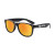 Custom Iconic Black Frame with Mirror Lens Sunglasses - Orange/Black 