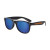 Custom Iconic Black Frame with Mirror Lens Sunglasses - Blue/Black 